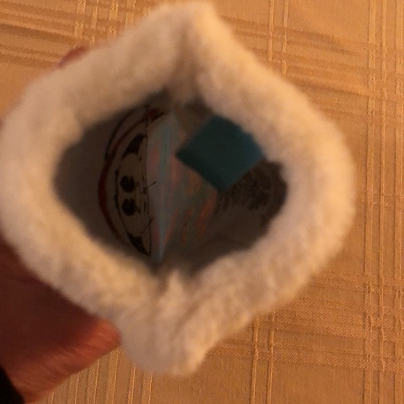 Mickey Mouse Christmas Stocking (mini size).  Teal peach tone accent design. - Picture 3 of 7